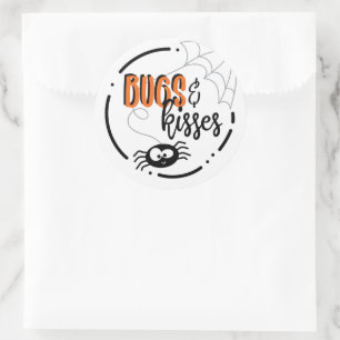 Bugs & Kisses Circle Halloween Stickers