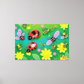Bugs 'n' Hugs Colourful  Canvas Print