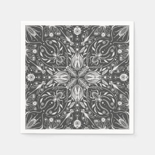 Bugs, off white on black napkin
