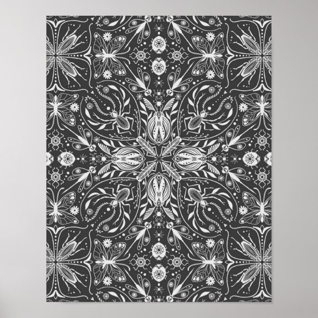 Bugs, off white on black poster (Front)