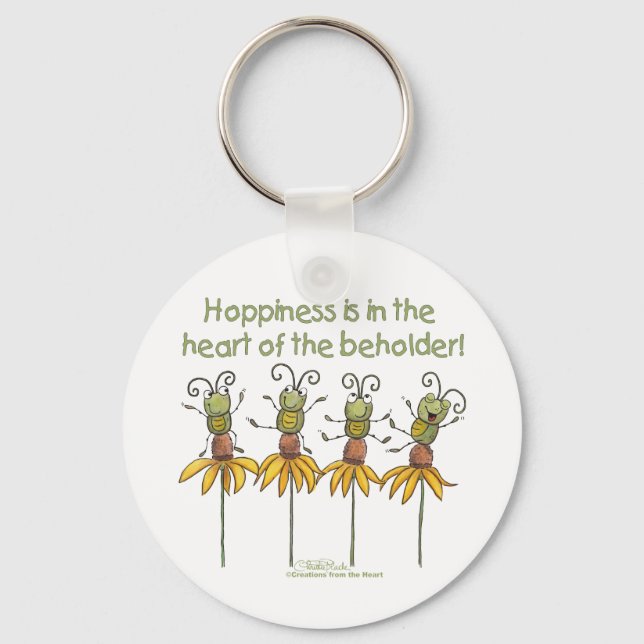 Bugs on Flowers Key Ring (Front)