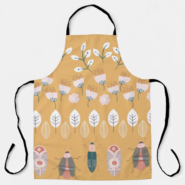 Bugs, plants: vintage border set. apron (Front)