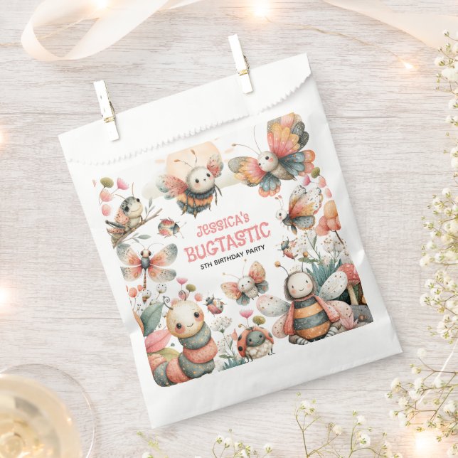 BUGTASTIC Insects Watercolor Bugs Kids' Birthday Favour Bags (Clipped)