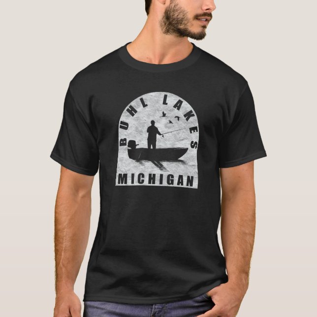 Buhl Lakes Fishing Michigan   T-Shirt (Front)