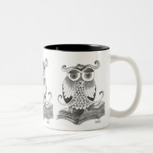 buho - owl Two-Tone coffee mug