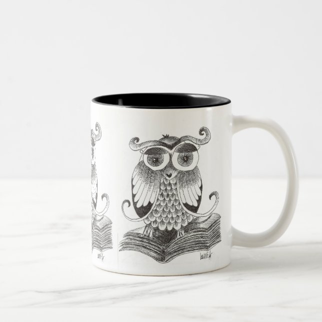 buho - owl Two-Tone coffee mug (Right)