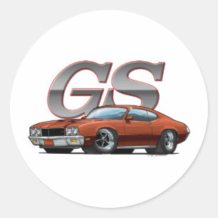 Buick GS_brown Classic Round Sticker