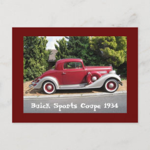 Buick Sports Coupe 1934 Postcard