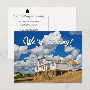 Buidling a New House Moving Announcement Postcard