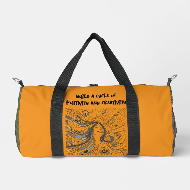 Build a cycle of positivity and creativity duffle bag (Front)