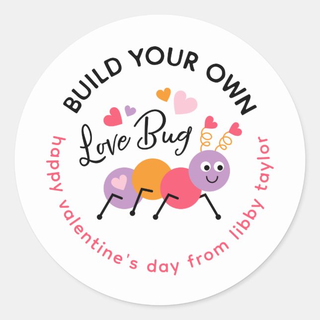 Build a Love Bug Playdough Valentine Label (Front)