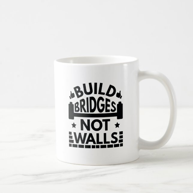 Build Bridges Not Walls Coffee Mug (Right)