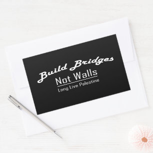 Build Bridges Not Walls - Free Palestine Rectangular Sticker
