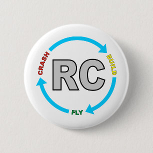 Build Crash Fly RC 6 Cm Round Badge