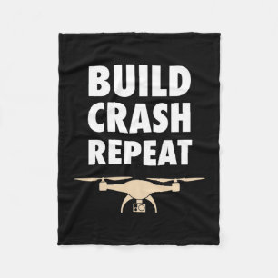 Build Crash Repeat Drone Fleece Blanket
