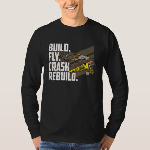 Build Fly Crash Repeat Vintage Model Remote Airpla T-Shirt
