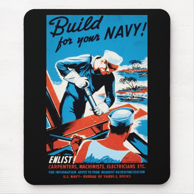 Build For Your Navy Mouse Mat (Front)