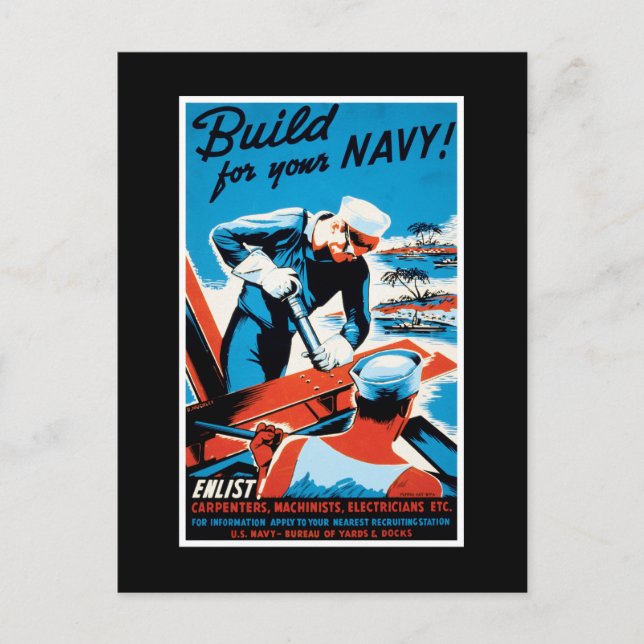 Build For Your Navy Postcard (Front)