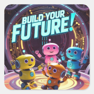 Build Your Future with Kids in Space Square Sticker