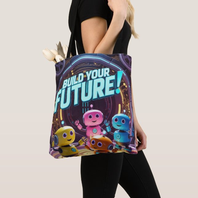 Build Your Future with Kids in Space Tote Bag (Close Up)