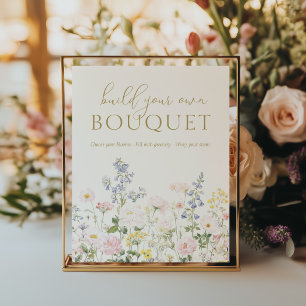 Build Your Own Bouquet Bar Shower Favour Poster