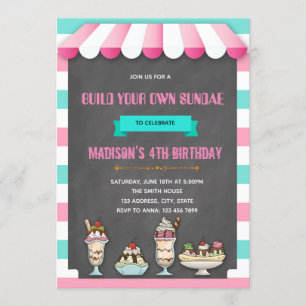 Build your own sundae party invitation