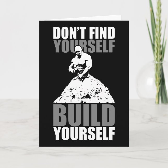 Build Yourself - Bodybuilding Workout Motivational Card (Front)