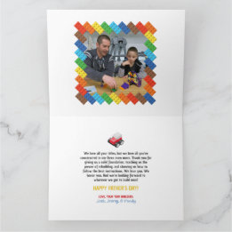 Builder Bonus Dad, Stepdad, Husband, Toy Bricks  Card