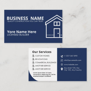 Builder Business Card Template Editable Contractor