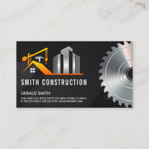 Builder Construction   Saw   Contractor Business Card