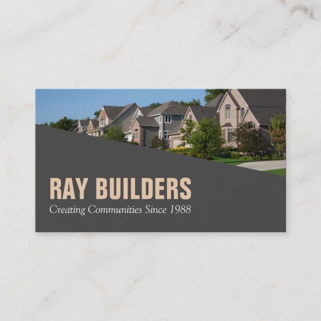 Builder Contractor Construction Business Card (Front)