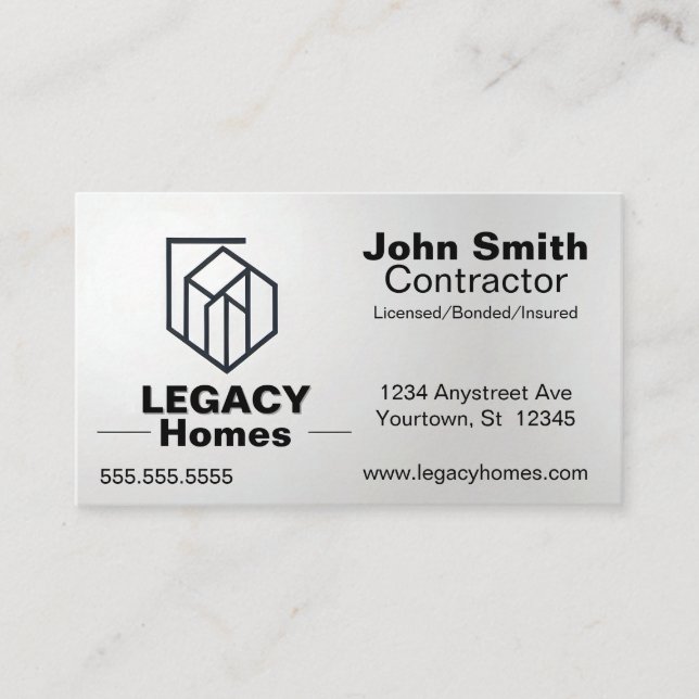 Builder Contractor Developer Home Repair Business Card (Front)