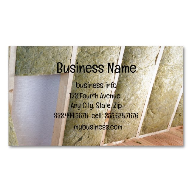 Builder Contractor Insulation  Magnetic Business Card (Front)