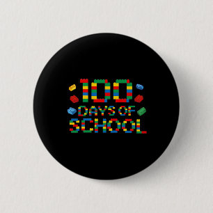 Builder Fun Blocks 100th Day Of School For Boys 6 Cm Round Badge