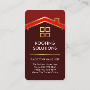 Builder Gold Home Roof Motif Construction Business Card