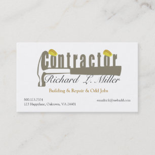 Builder Hammer Mr.Fix-it  Masculine Business Card