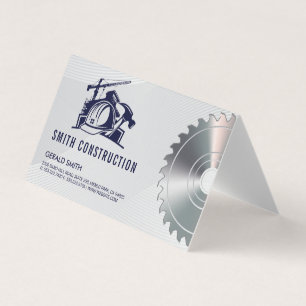 Builder Helmet Construction   Saw   Contractor Business Card