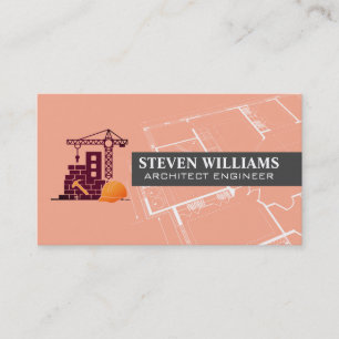 Builder Logo   Blueprint   Construction Business Card