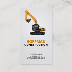 Builder Manager Construction Excavators Business Card