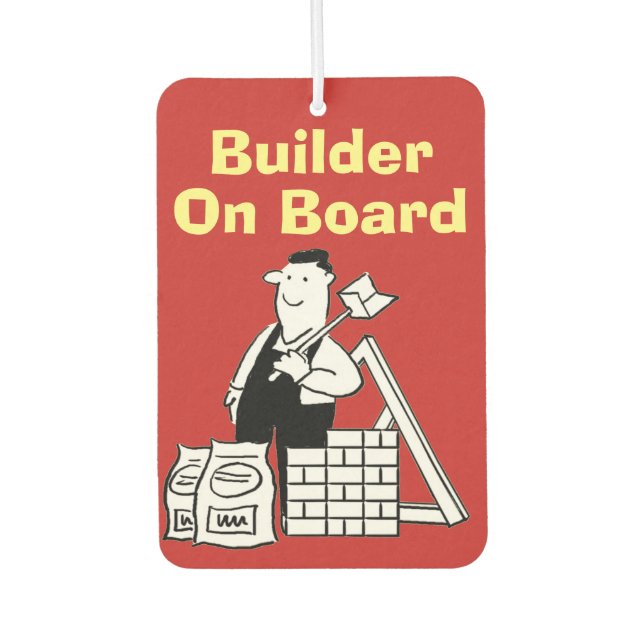 Builder On Board Builder's Van Car Air Freshener (Front)