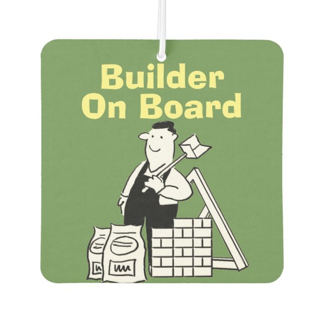 Builder On Board Builder's Van Car Air Freshener (Front)