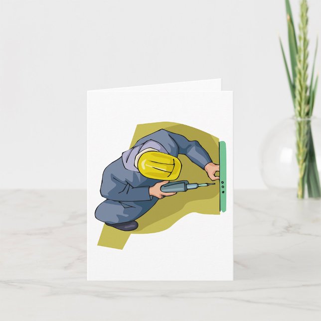 Builder Repairman With Power Drill Card (Creator Uploaded)