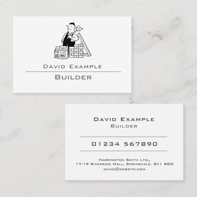 Builder with Illustration Business Card (Front/Back)