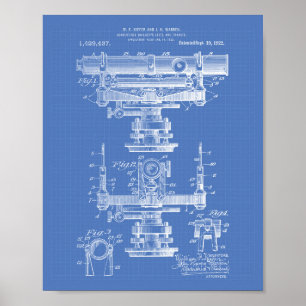Builders Level 1922 Patent Art Blueprint Poster