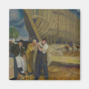 Builders of Ships - The Rope - George Bellows Magnet