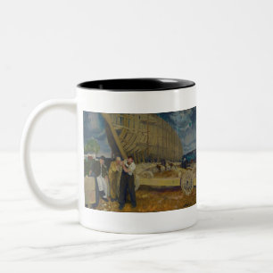 Builders of Ships - The Rope - George Bellows Two-Tone Coffee Mug