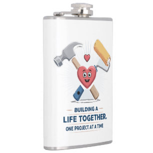 Building A Life Together   Cute DIY Couple Home  Hip Flask