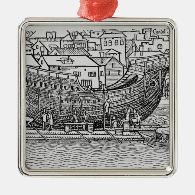 Building a Ship Metal Tree Decoration (Front)