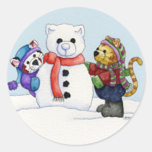 Building A Snow Cat Sticker