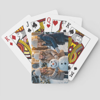 Building a Snowman at Christmas Playing Cards